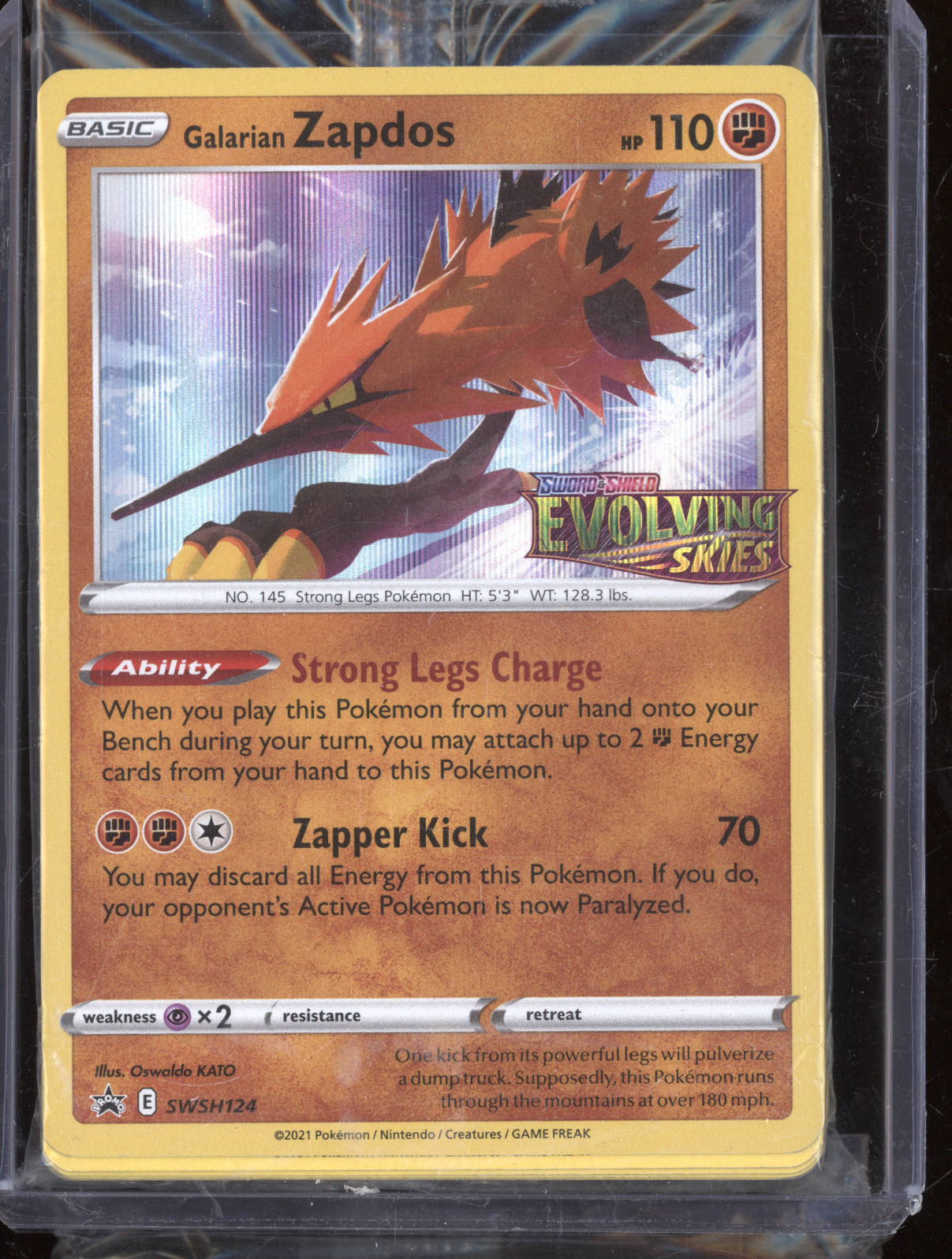 2021 Pokémon Sword & Shield #SWSH124 Galarian Zapdos — front