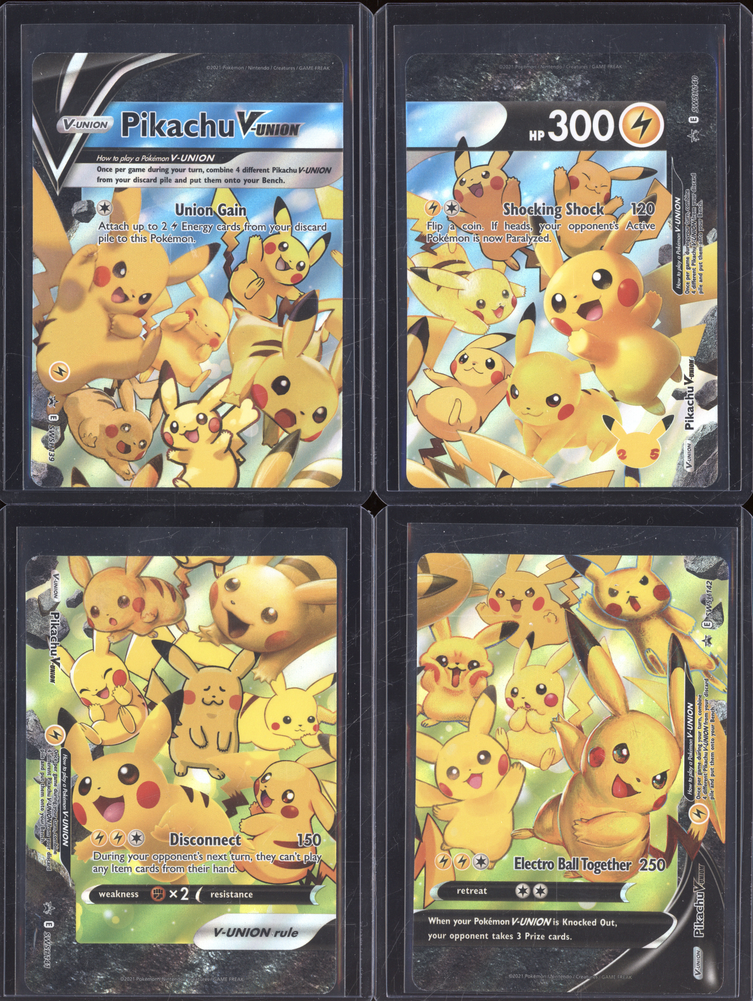 2021 Pokémon SWSH139-142 Pikachu V-Union — front