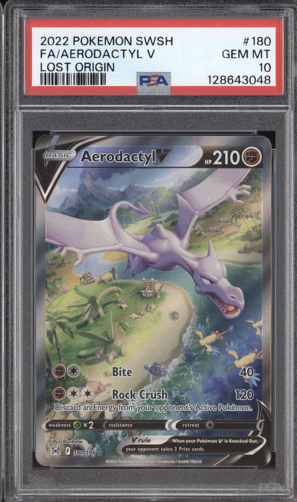 2022 Pokemon SWSH #180 Aerodactyl V Lost Origin — front