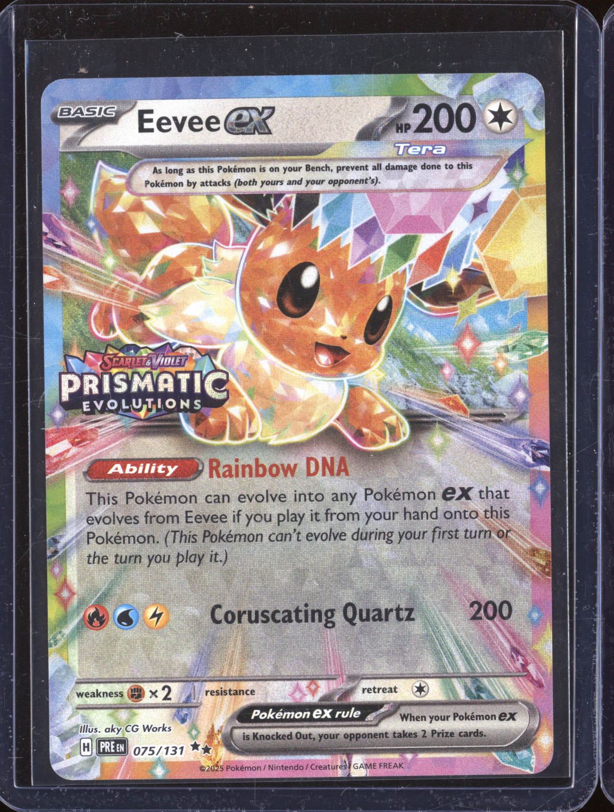 2025 Pokemon Prismatic Evolutions #075 Eevee ex — front