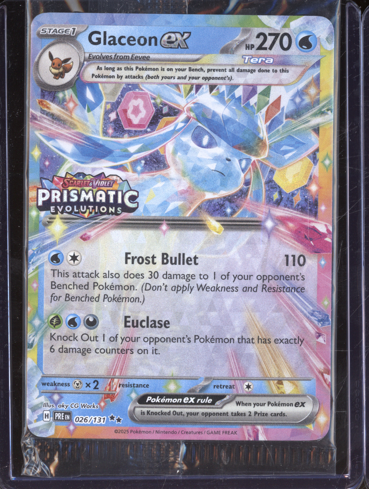 2025 Pokemon Prismatic Evolutions #026 Glaceon ex — front