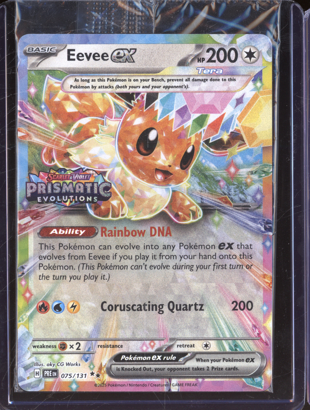 2025 Pokemon Scarlet & Violet Prismatic Evolutions #075 Eevee ex — front