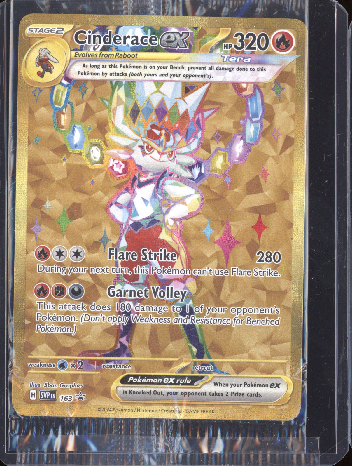 2024 Pokémon SV Black Star Promo #163 Cinderace ex — front