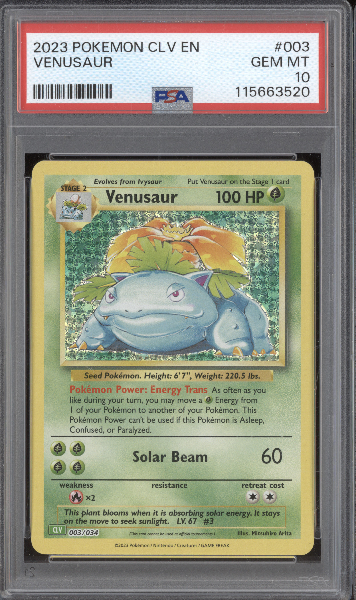 2023 Pokemon CLV #003 Venusaur — front
