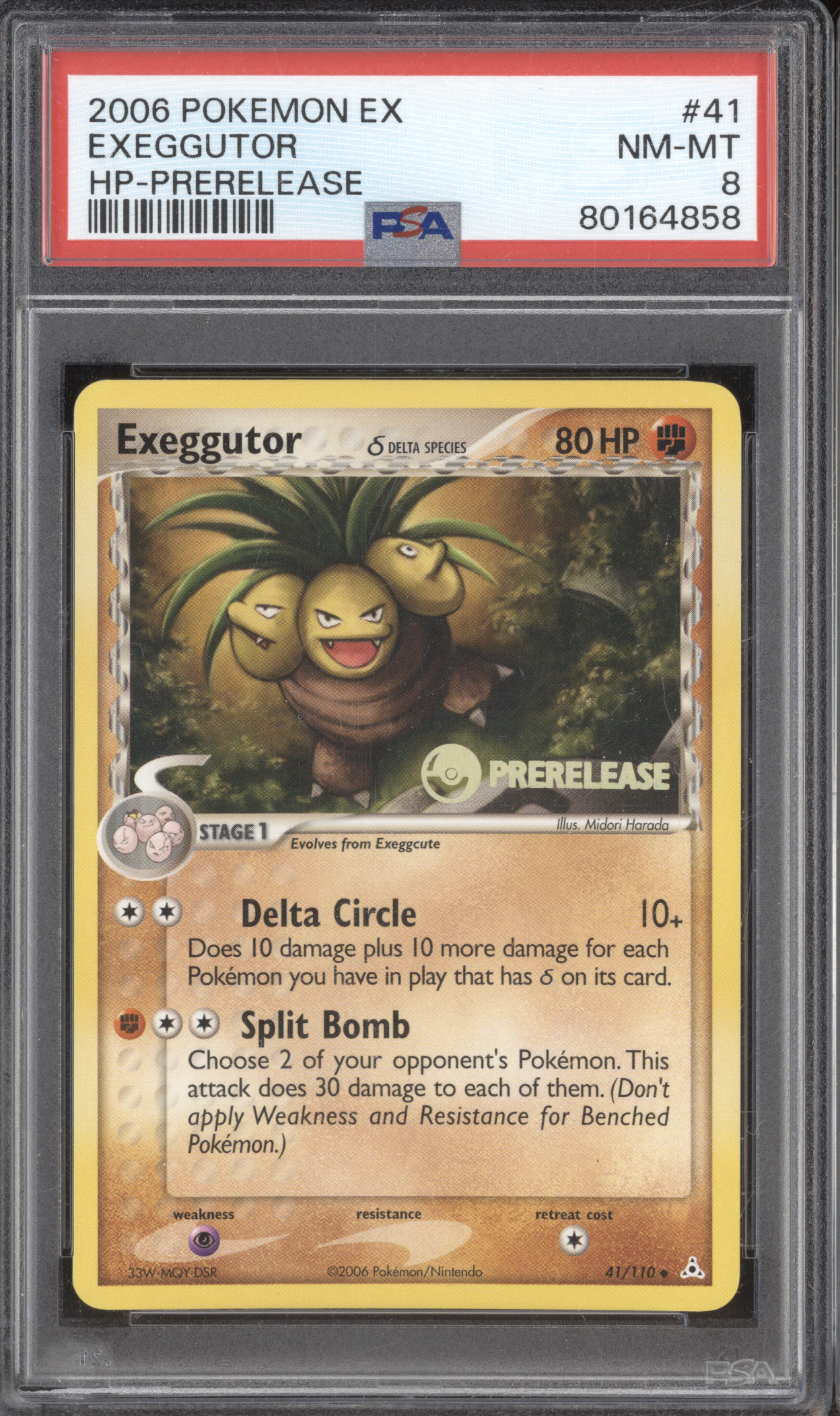 2006 Pokemon EX Holon Phantoms #41 Exeggutor Prerelease — front
