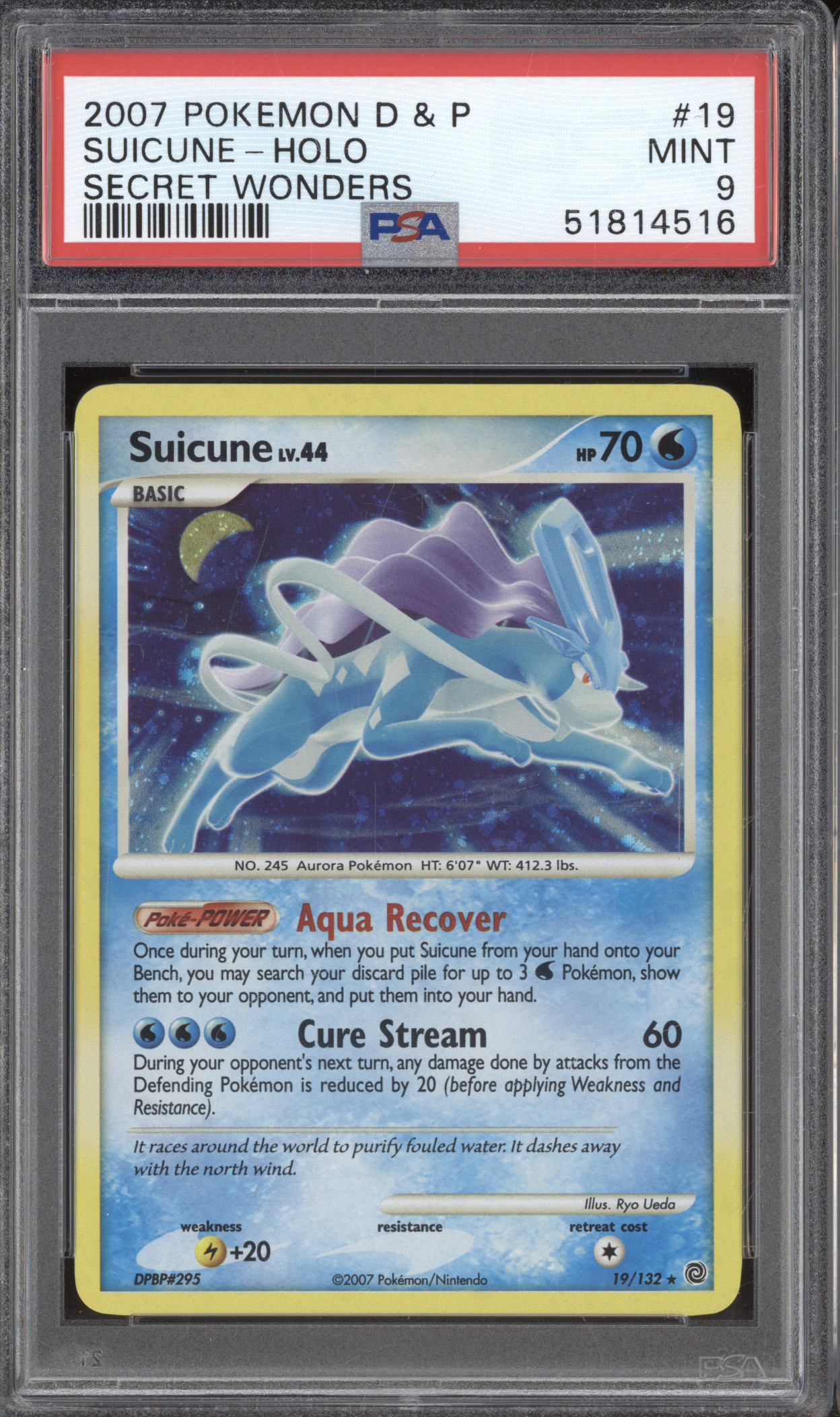 2007 Pokemon Diamond & Pearl Secret Wonders #19 Suicune — front