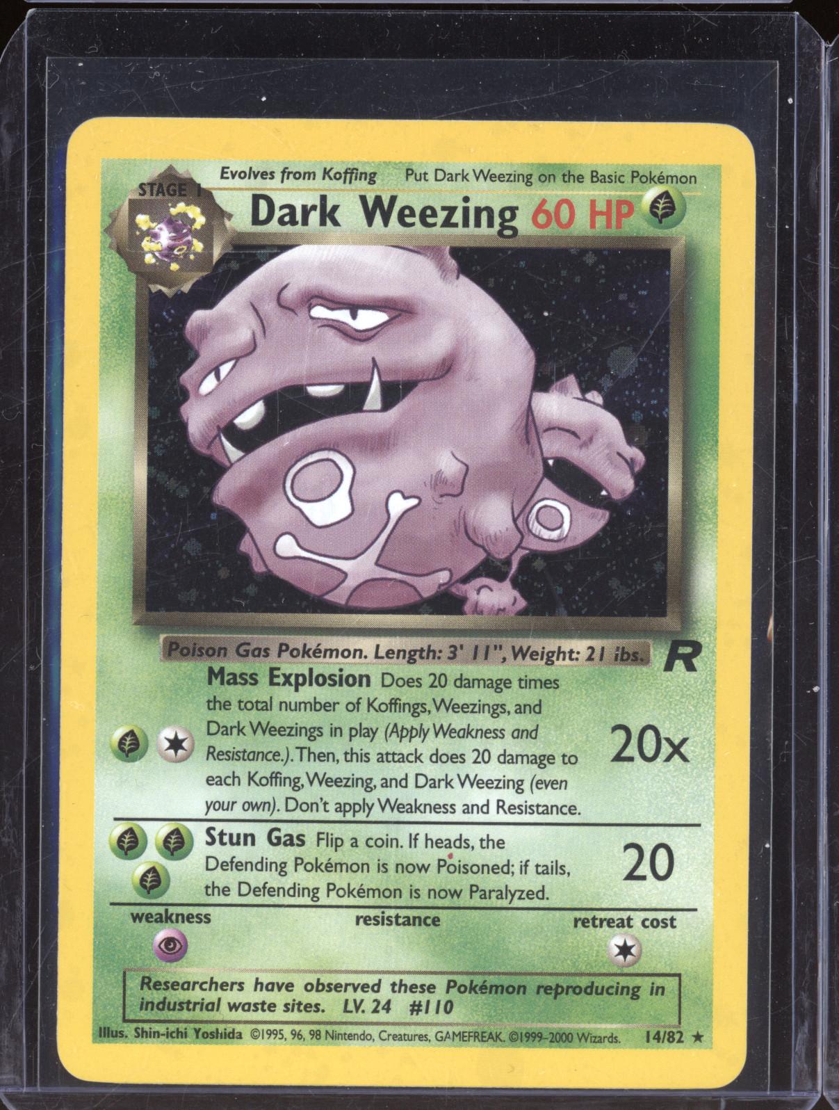 2000 Team Rocket #14 Dark Weezing — front