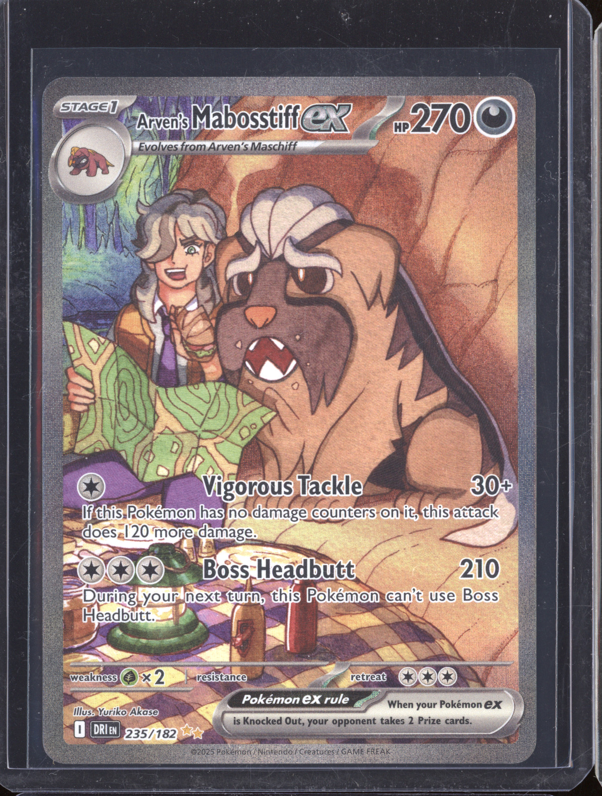 2025 Pokémon DRI #235 Arven's Mabosstiff ex — front