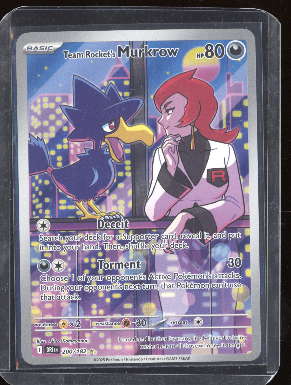 2025 Pokemon SV10: Destined Rivals #200 Team Rocket's Murkrow — front