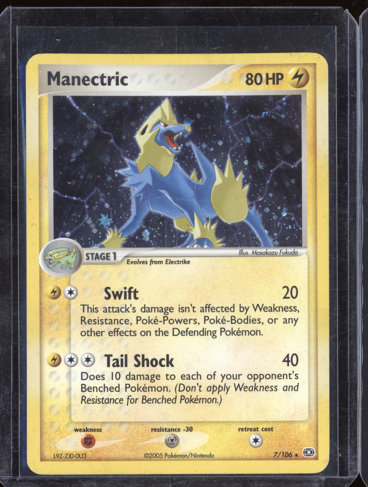 2005 Pokemon EX Emerald #7 Manectric — front