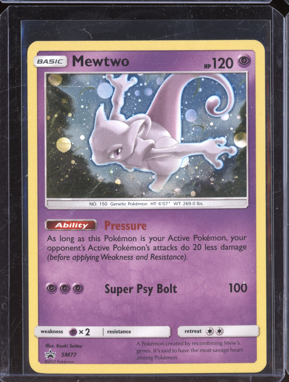2017 Pokémon SM77 Mewtwo Black Star Promo — front