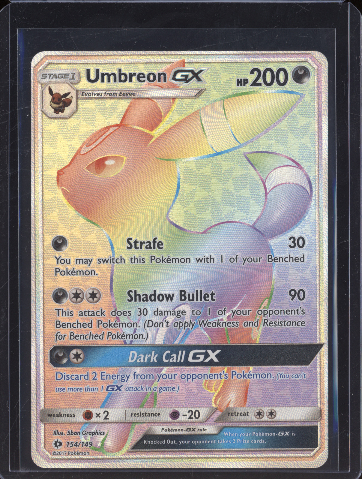 2017 Pokemon Sun & Moon #154/149 Umbreon GX — front