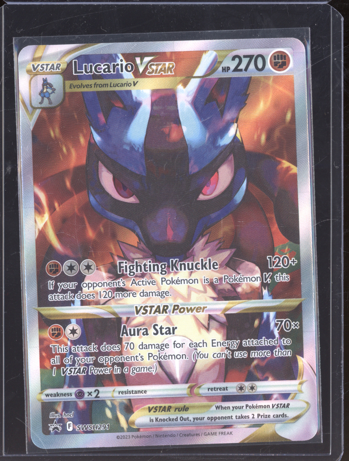 2023 Pokemon Black Star Promo #SWSH291 Lucario VSTAR — front