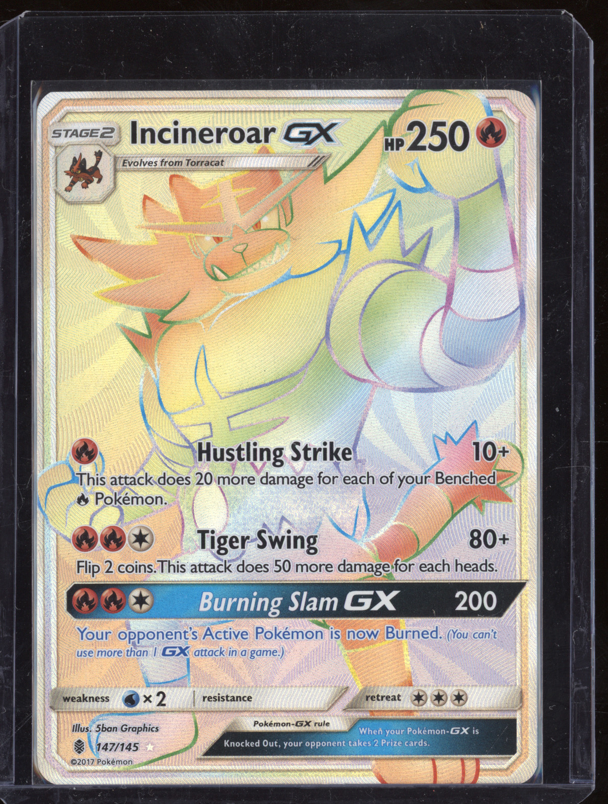 2017 Pokémon Sun & Moon Guardians Rising #147 Incineroar GX — front