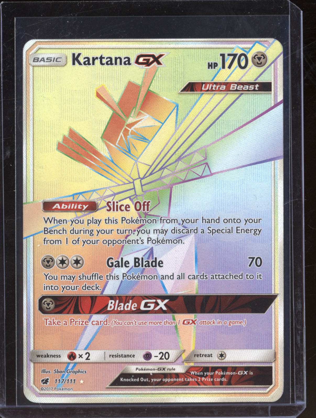 2017 Pokémon TCG SM Crimson Invasion #117/111 Kartana GX — front