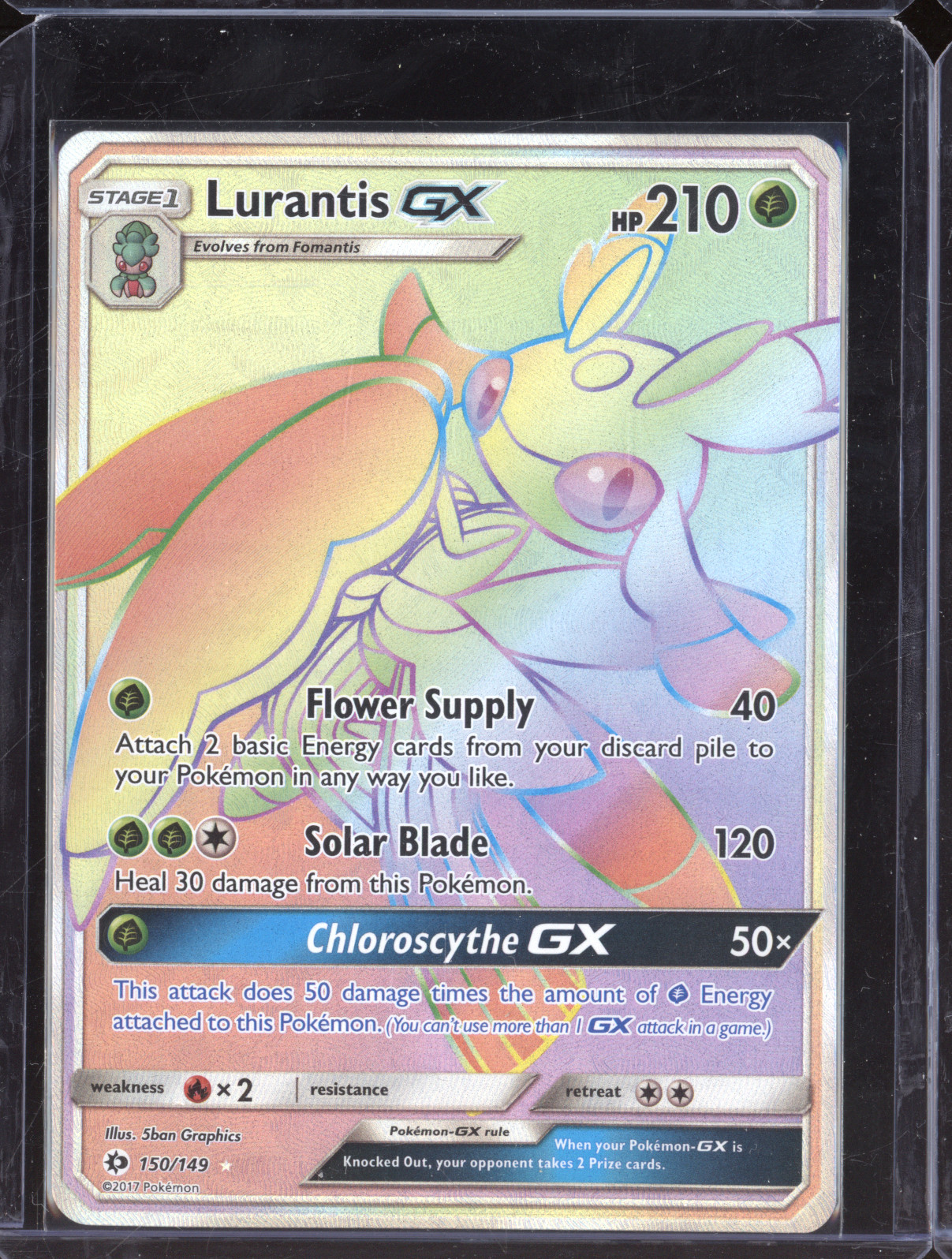 2017 Pokémon Sun & Moon #150 Lurantis GX — front