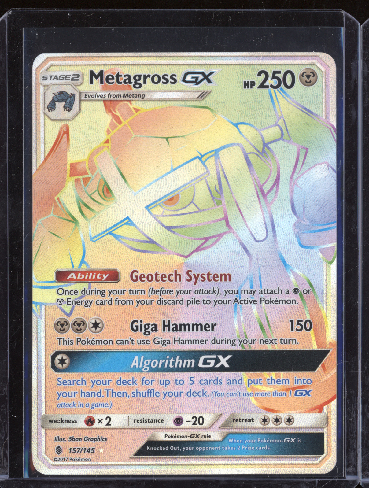 2017 Pokémon Guardians Rising #157/145 Metagross GX — front