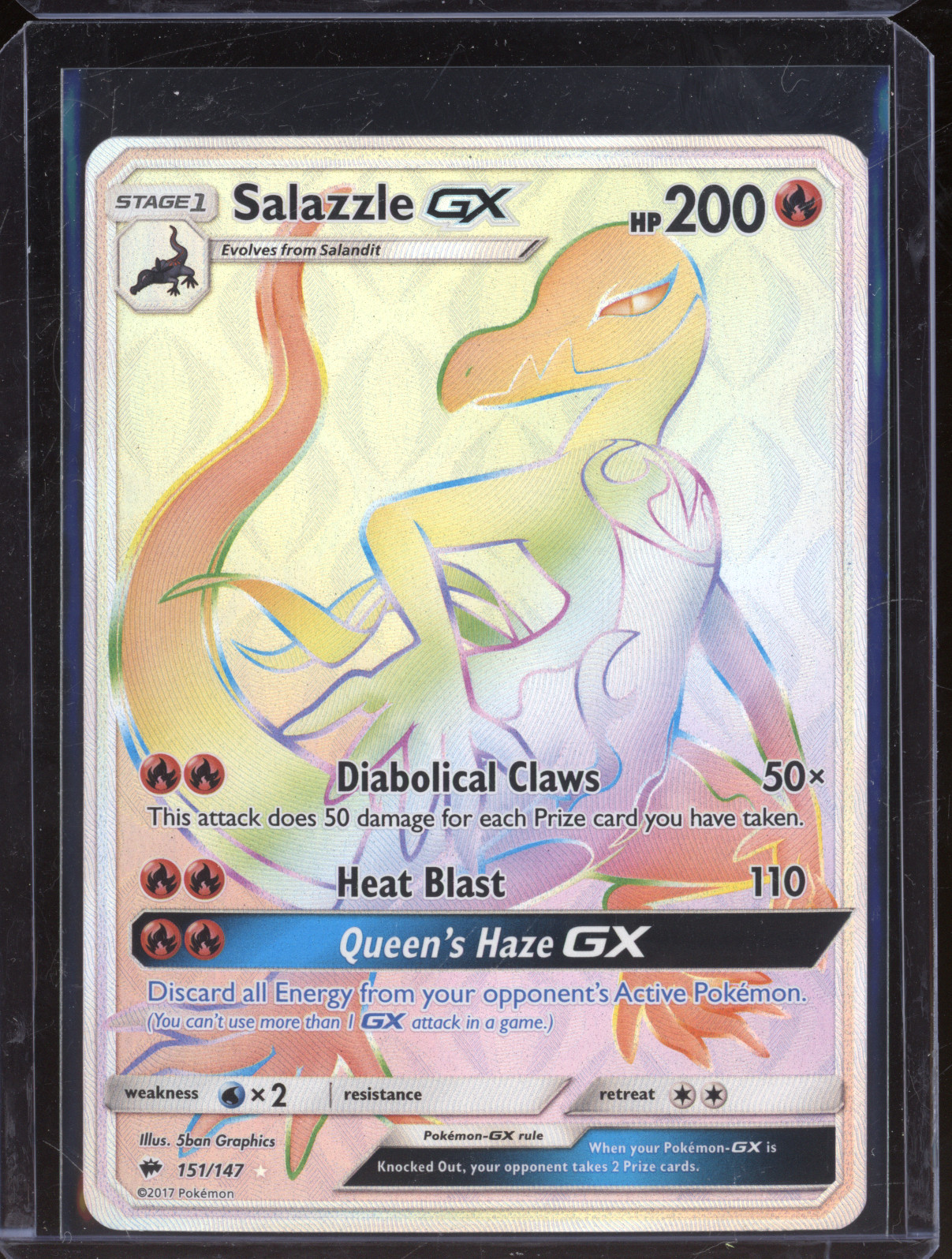 2017 Pokémon TCG Burning Shadows #151 Salazzle GX — front