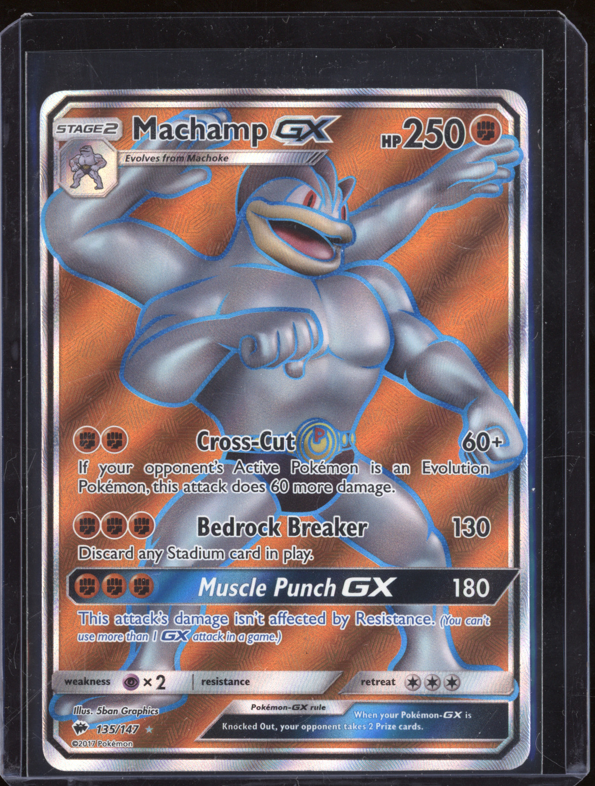 2017 Pokémon Sun & Moon Burning Shadows #135 Machamp GX — front