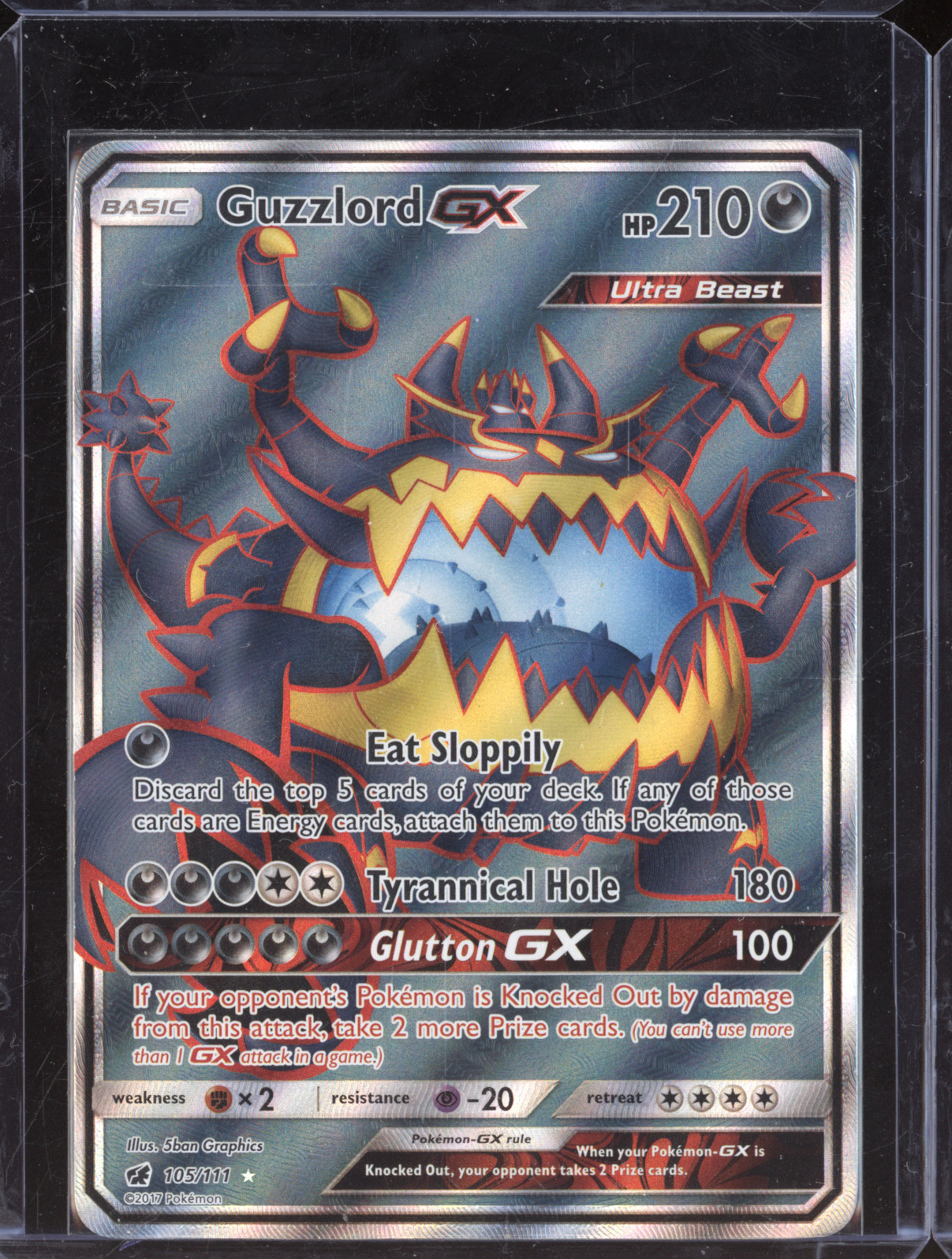 2017 Pokémon Sun & Moon Crimson Invasion #105 Guzzlord GX — front