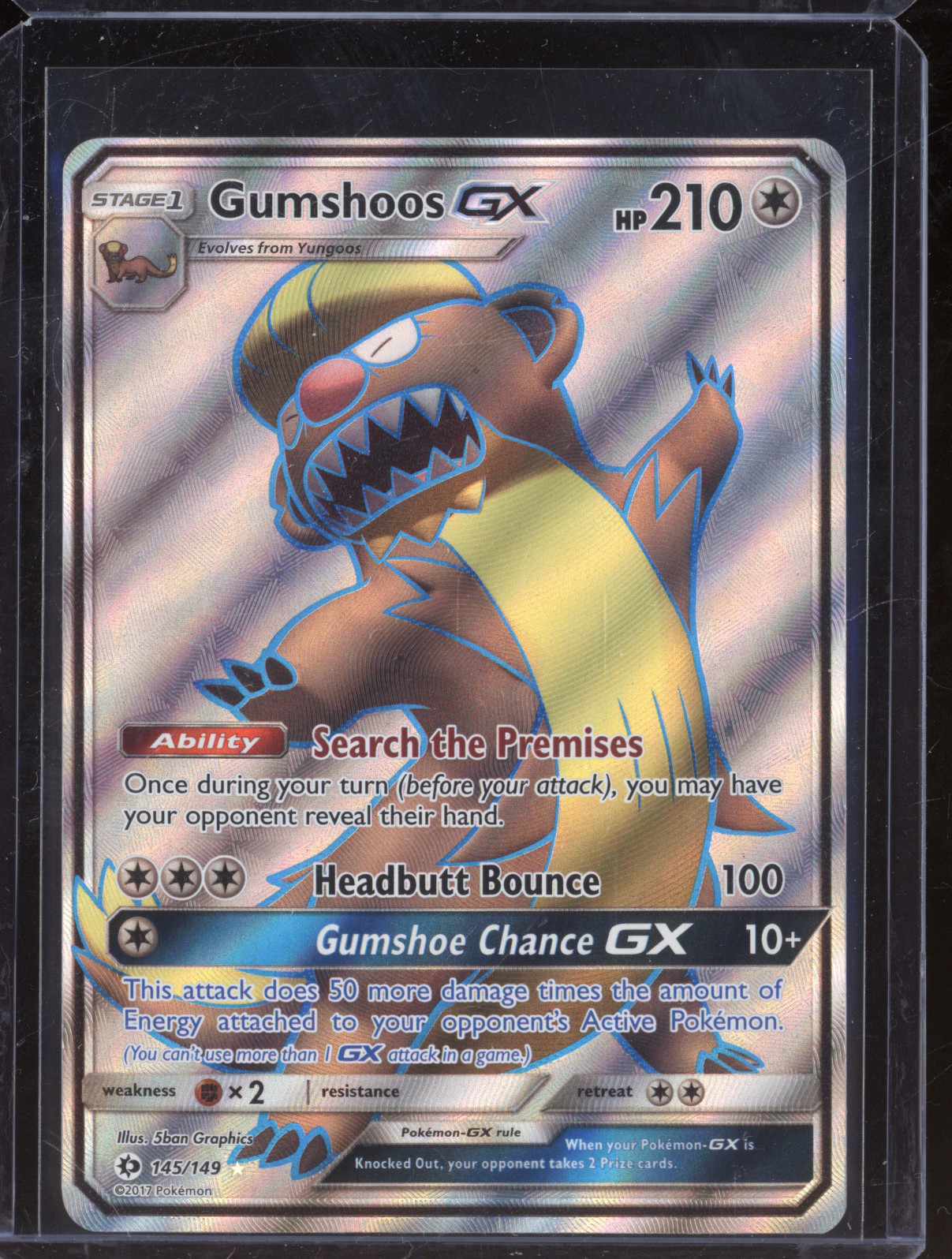 2017 Pokemon Sun & Moon #145 Gumshoos GX — front