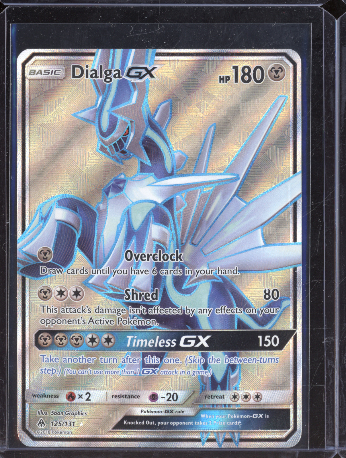 2018 Pokemon Sun & Moon Forbidden Light #125 Dialga GX — front