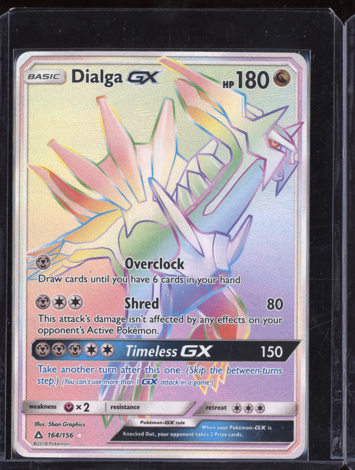 2018 Pokemon Sun & Moon Ultra Prism #164/156 Dialga GX — front