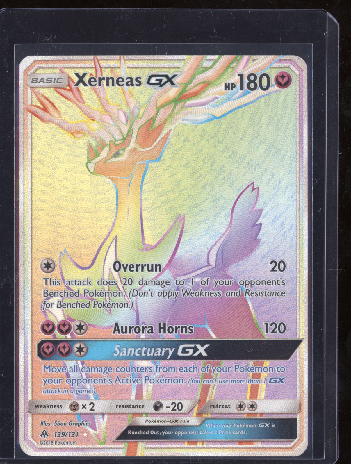 2018 Pokémon Forbidden Light #139 Xerneas GX — front