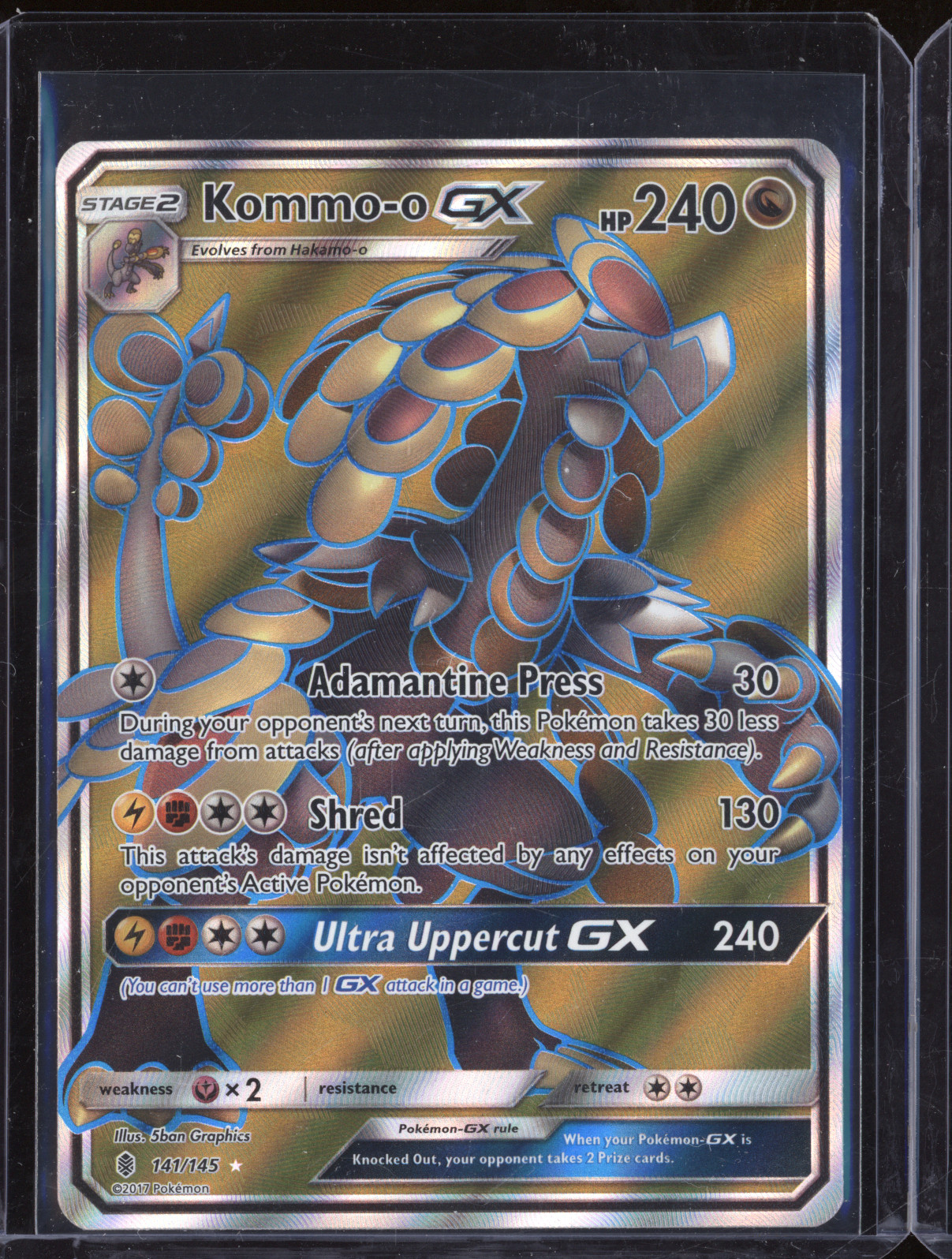 2017 Pokemon Sun & Moon Guardians Rising #141 Kommo-o GX — front
