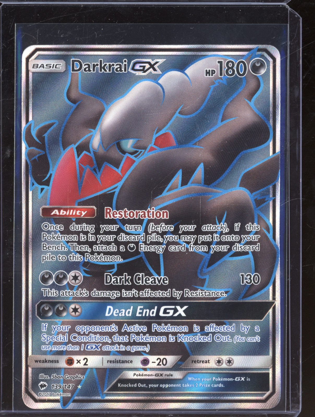 2017 Pokemon Sun & Moon Burning Shadows #139 Darkrai GX — front