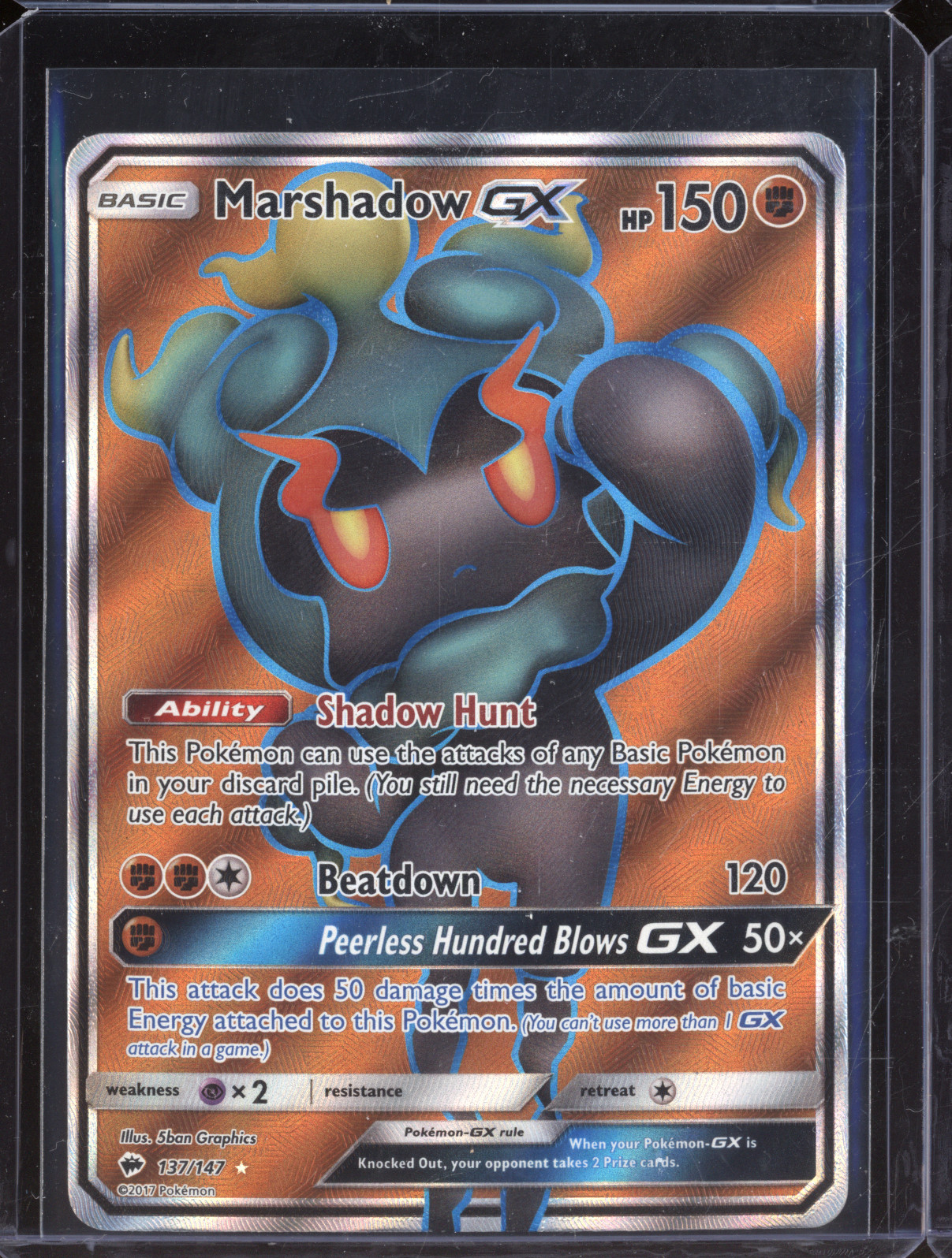 2017 Pokémon SM - Burning Shadows #137 Marshadow GX — front