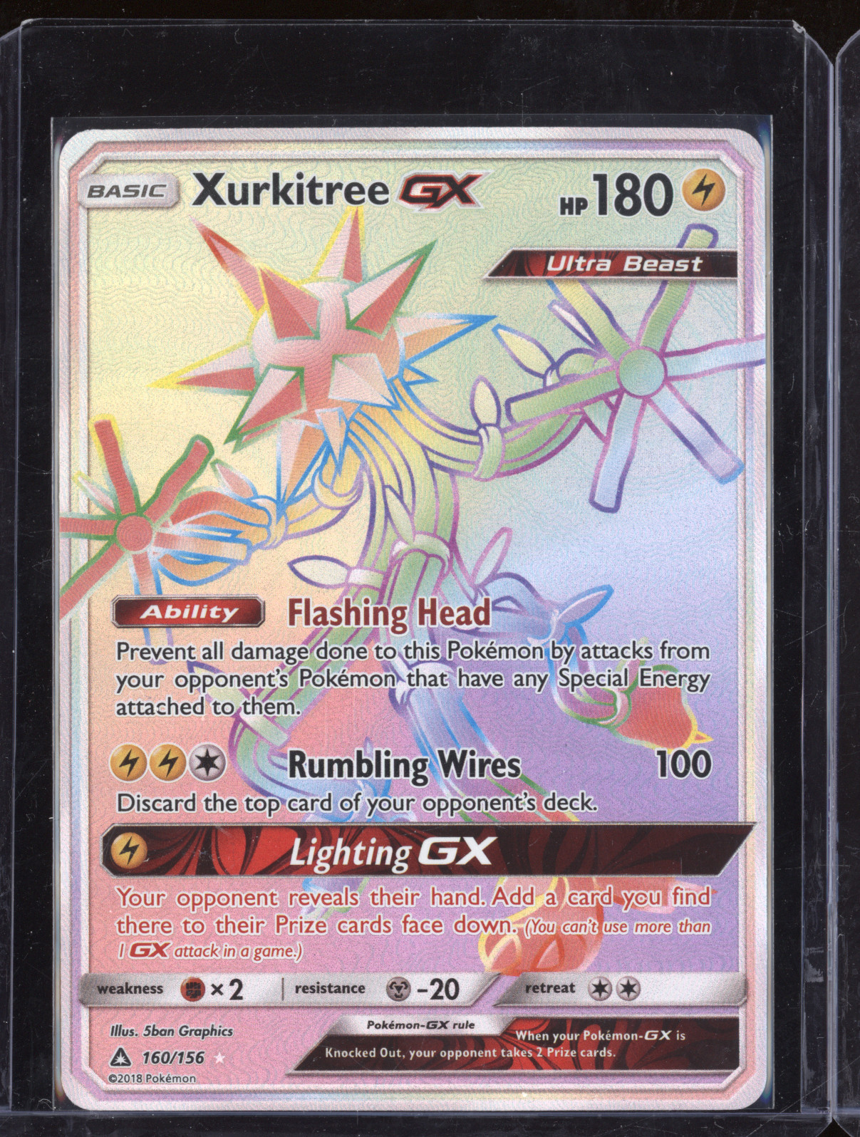 2018 Pokemon Ultra Prism #160 Xurkitree GX — front