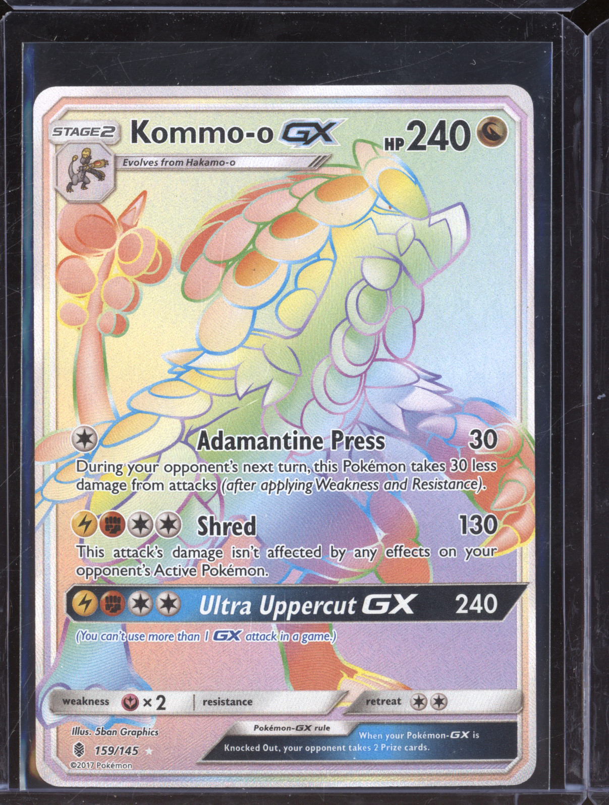 2017 Pokemon Sun & Moon Guardians Rising #159 Kommo-o GX — front