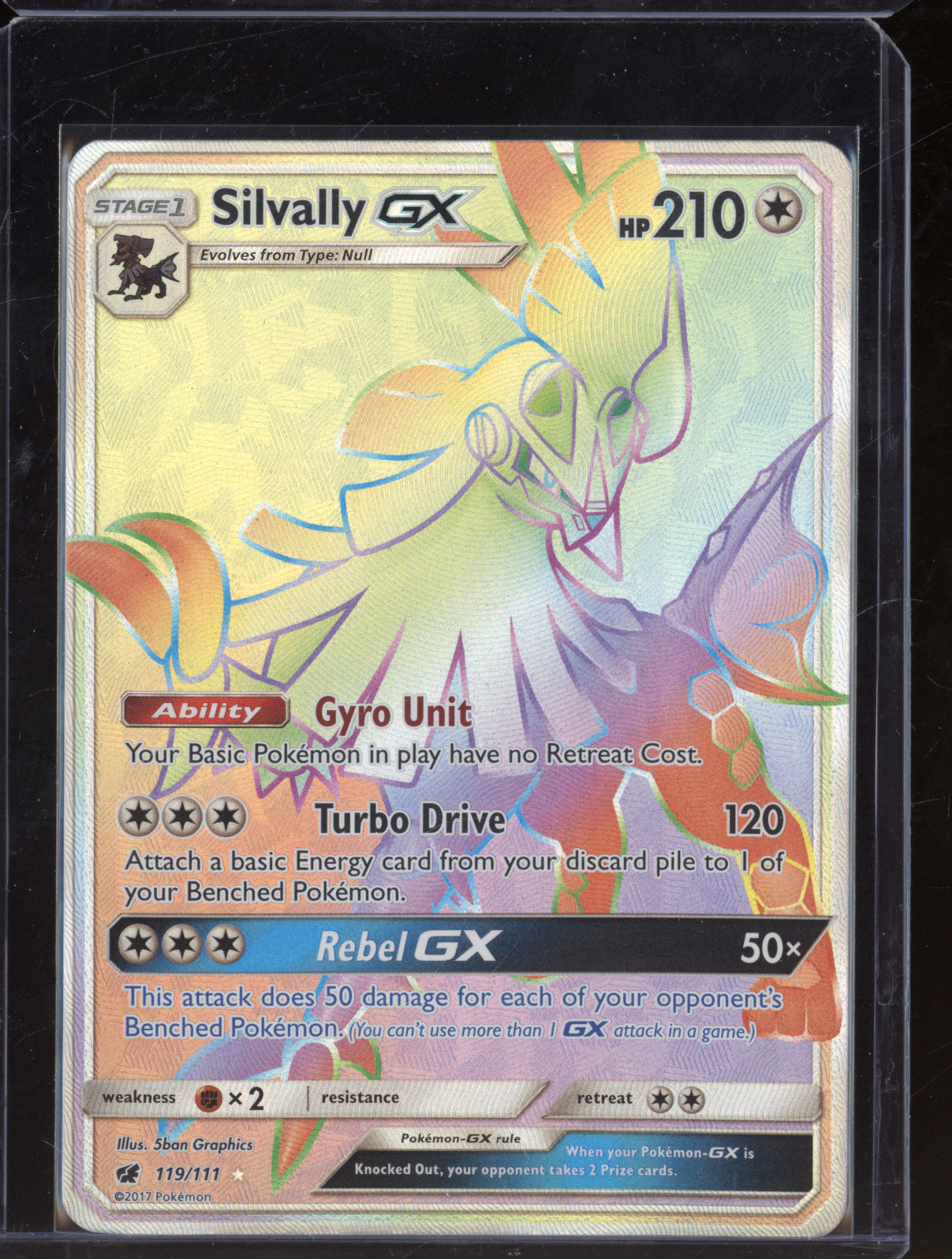 2017 Pokémon Sun & Moon Crimson Invasion #119/111 Silvally GX — front