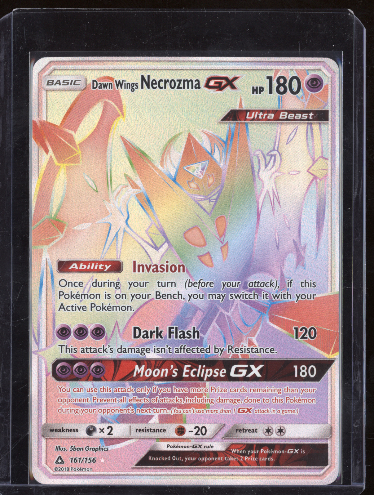 2018 Pokemon Sun & Moon Ultra Prism #161 Dawn Wings Necrozma GX — front