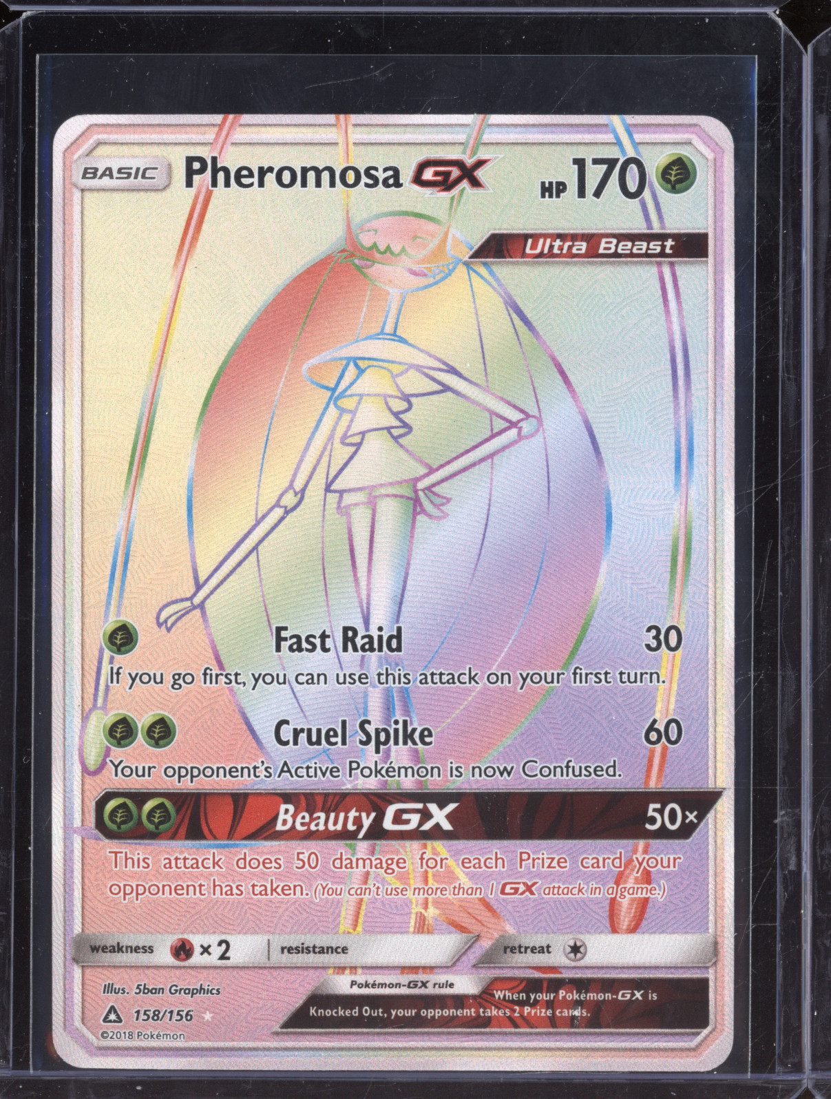 2018 Pokémon Ultra Prism #158 Pheromosa GX — front
