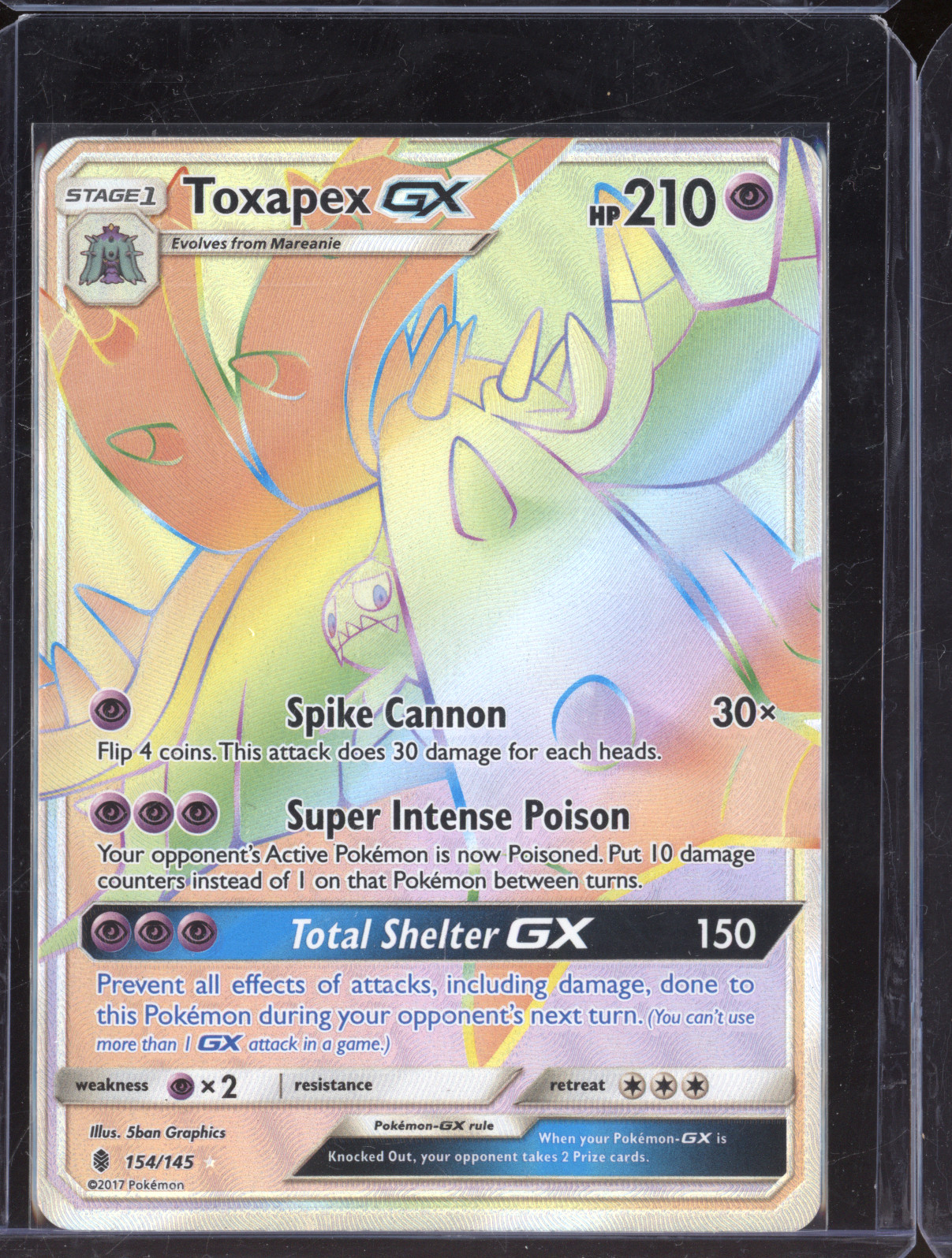 2017 Pokémon Guardians Rising #154/145 Toxapex GX — front