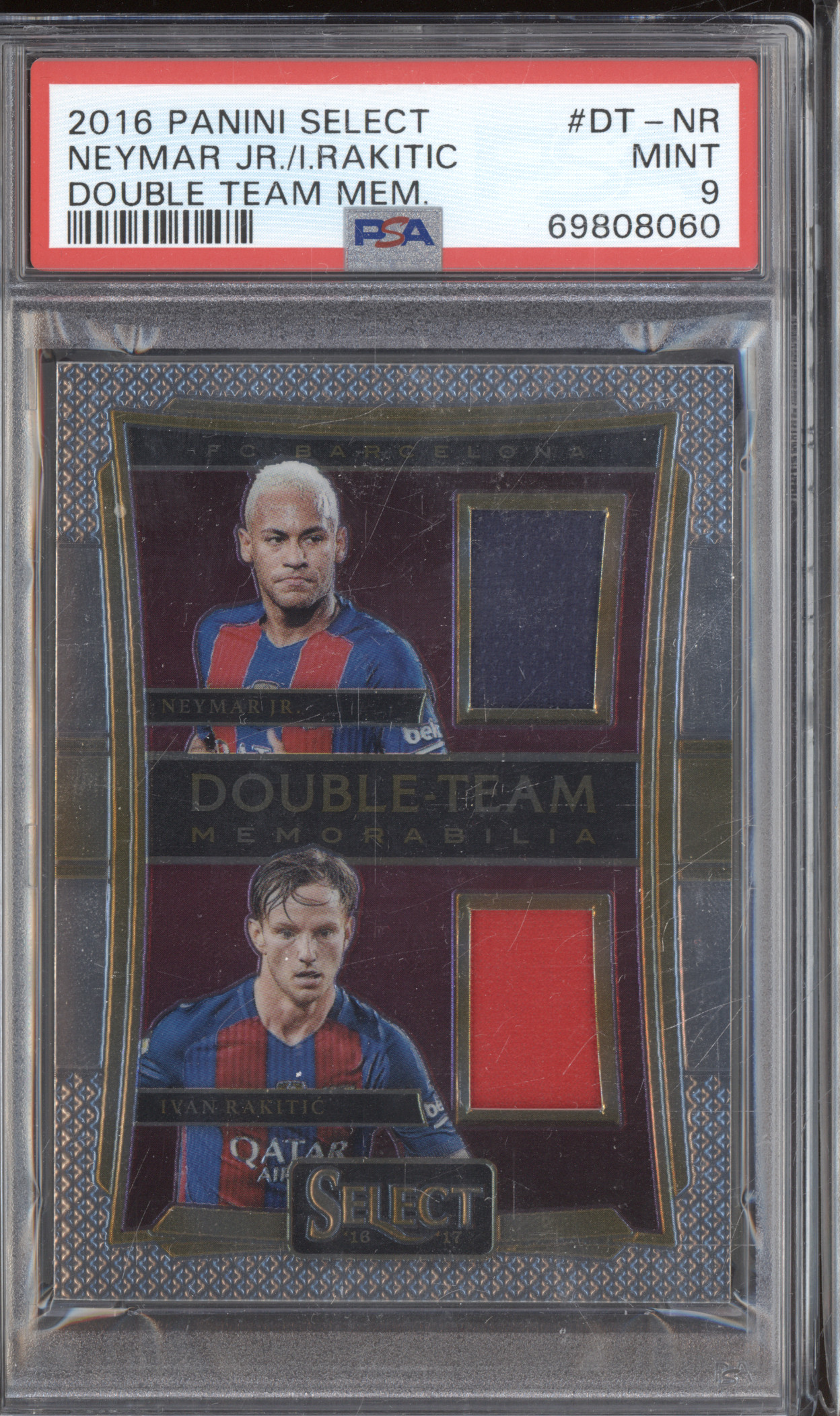 2016 Panini Select #DT-NR Neymar Jr./Ivan Rakitic Double Team Memorabilia — front