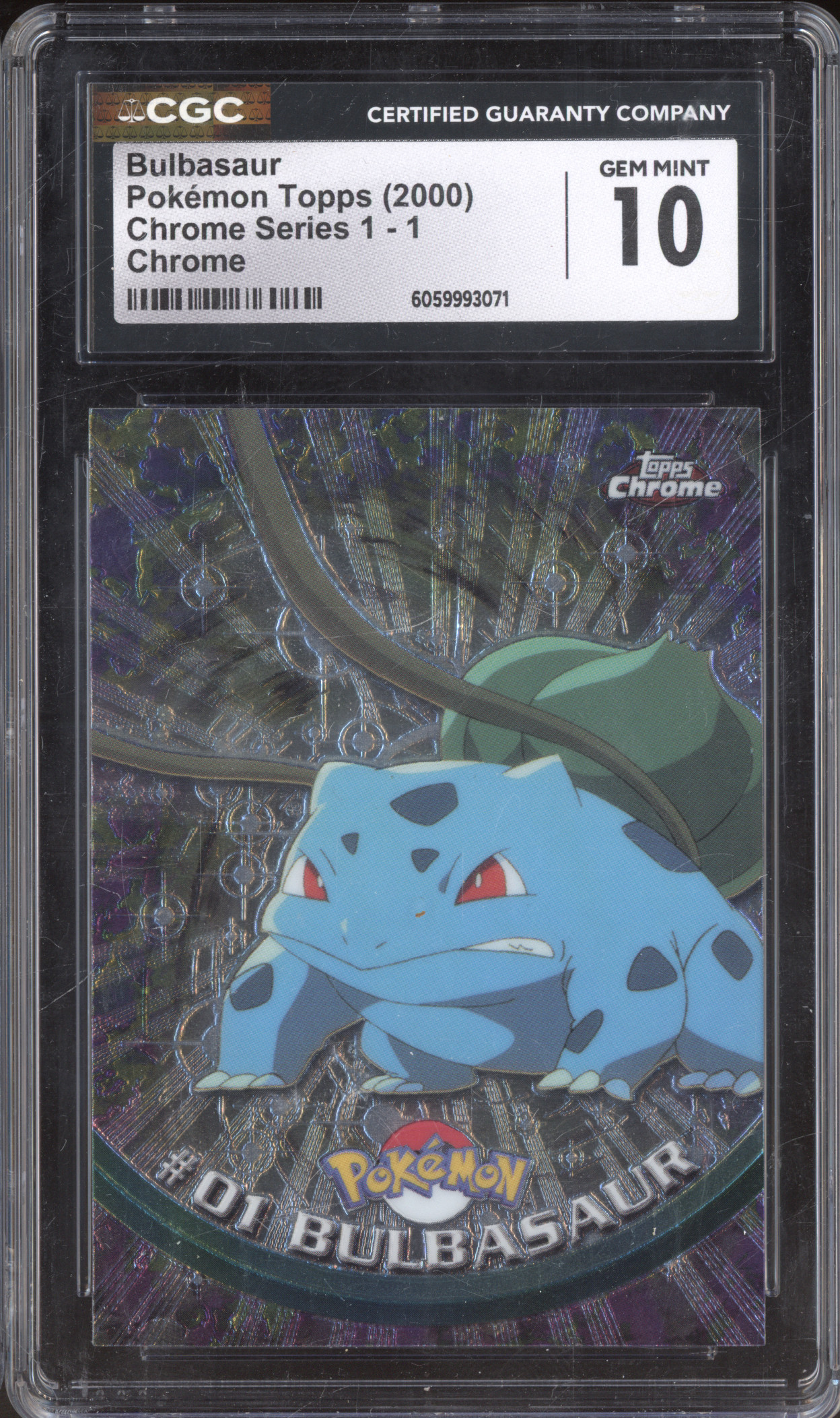 2000 Topps Chrome Series 1 #1 Bulbasaur — front