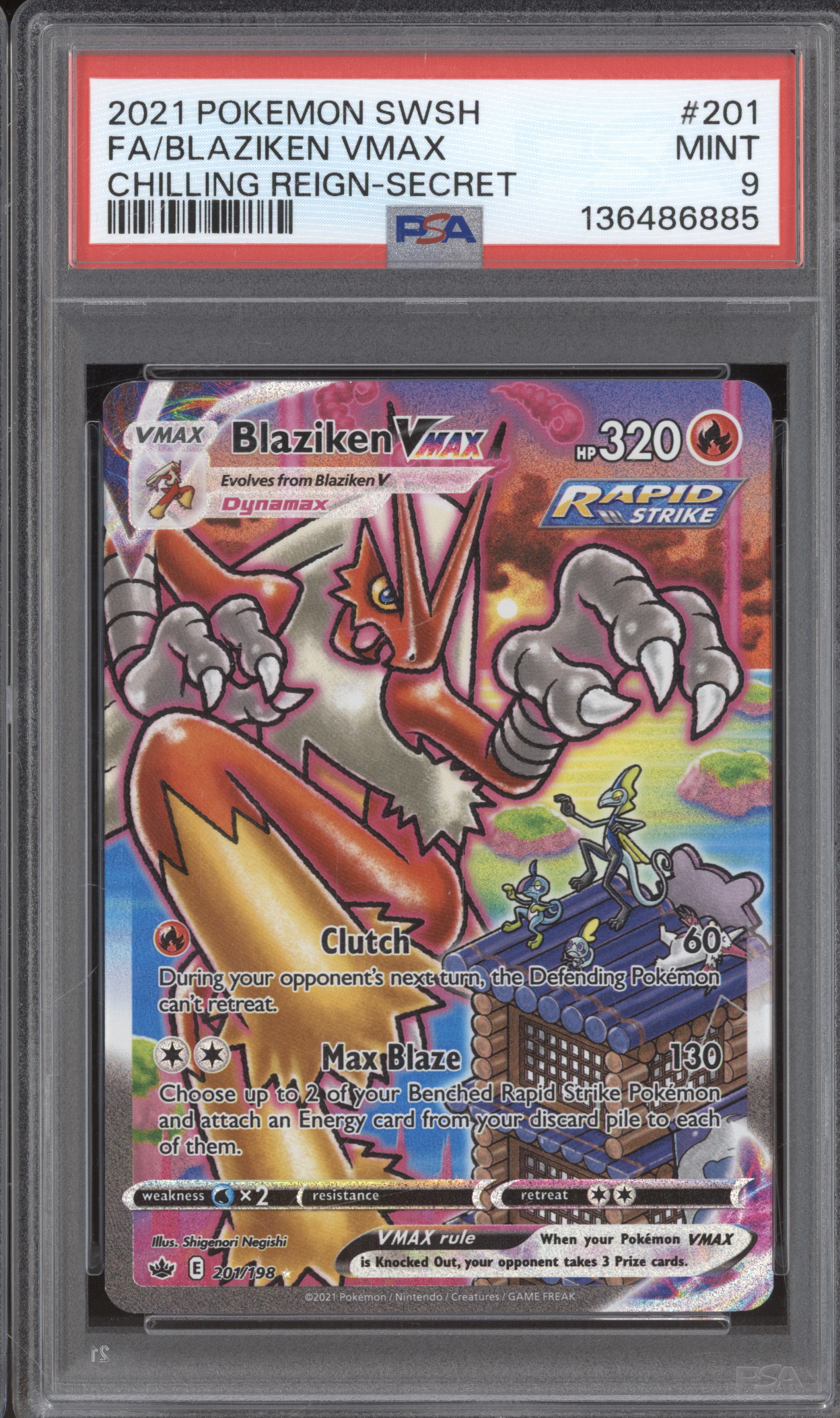 2021 Pokemon SWSH #201 Blaziken VMAX — front