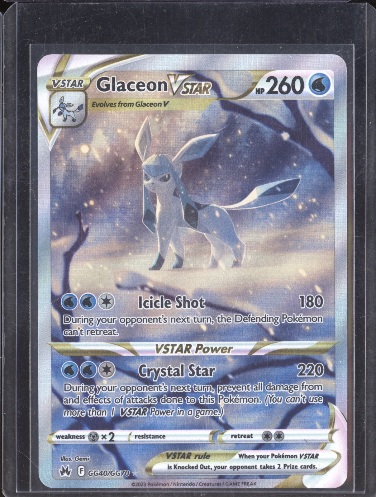 2023 Pokémon Crown Zenith #GG40 Glaceon VSTAR — front
