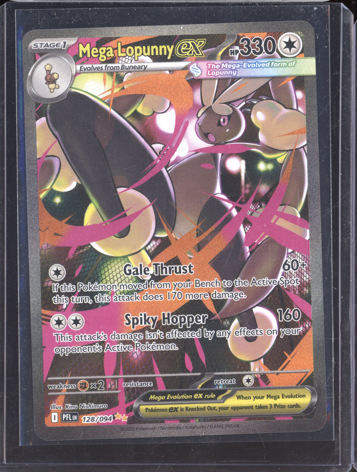 2025 Pokemon ME02: Phantasmal Flames #128/094 Mega Lopunny ex — front