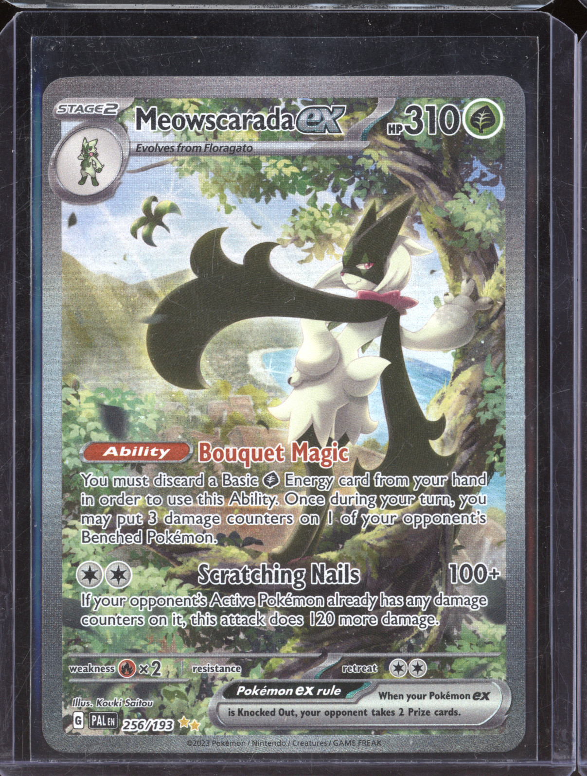 2023 Pokémon Paldea Evolved #256 Meowscarada ex — front