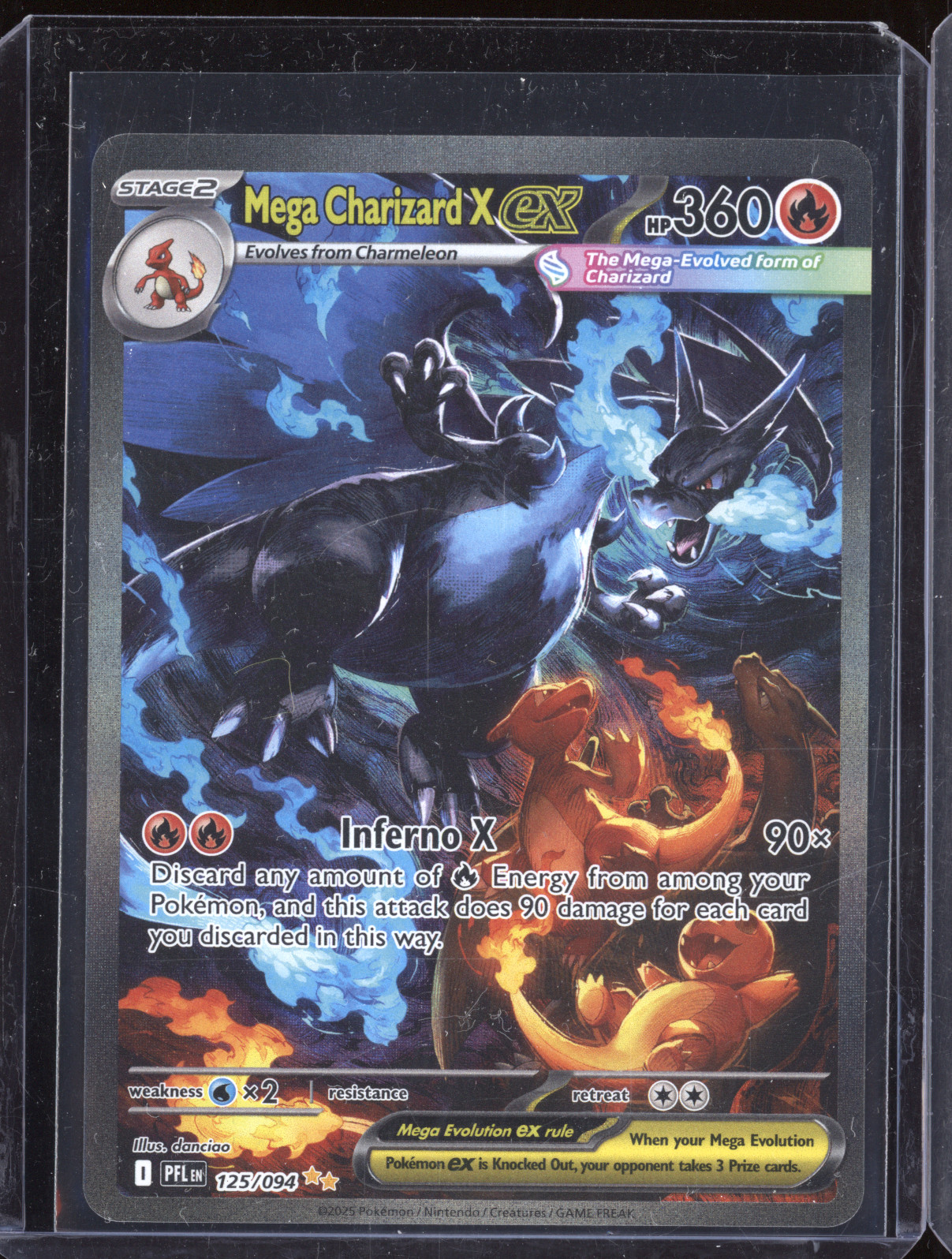 2025 Pokemon Mega Charizard X ex #125/094 Phantasmal Flames — front