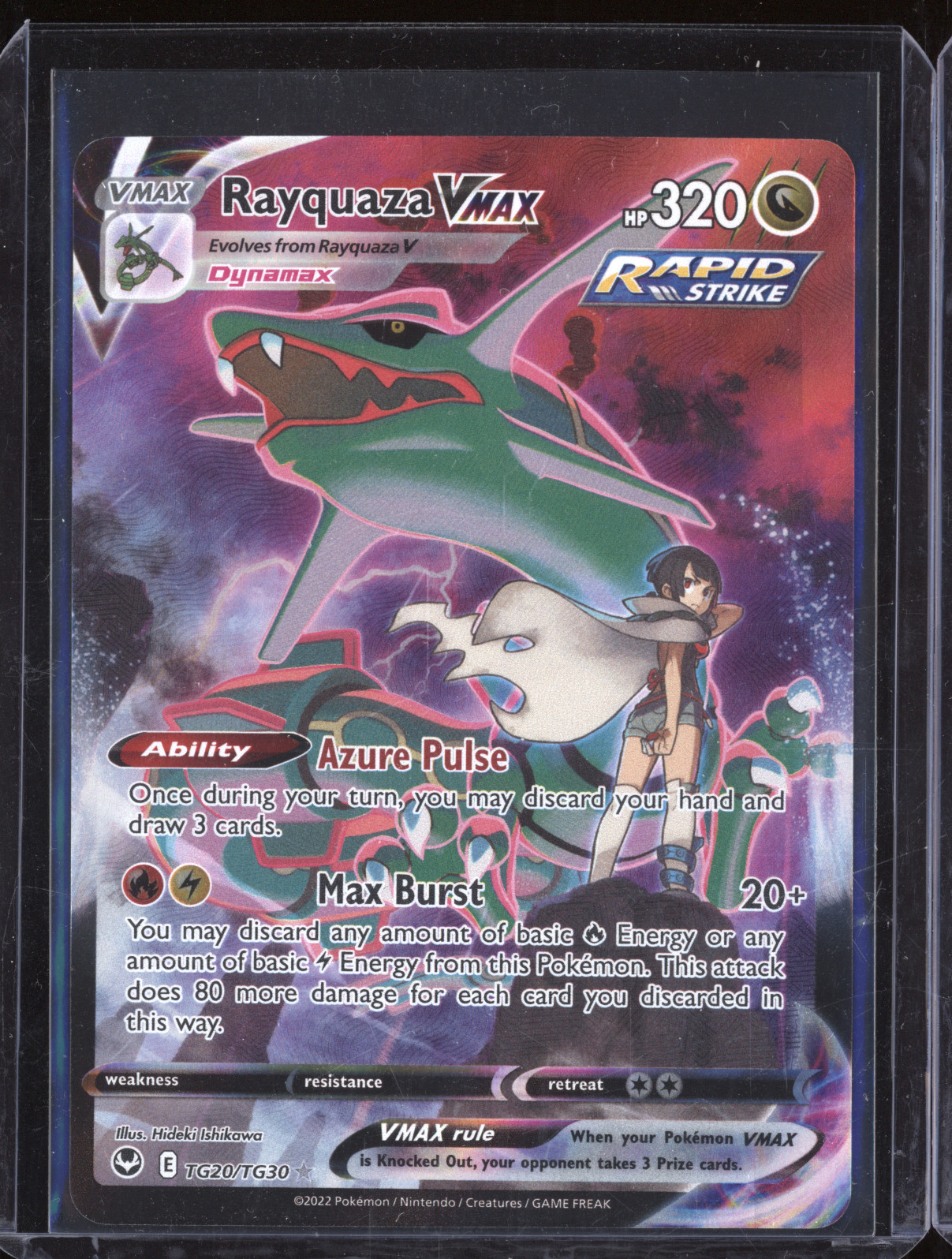 2022 Pokémon Sword & Shield Silver Tempest #TG20 Rayquaza VMAX — front