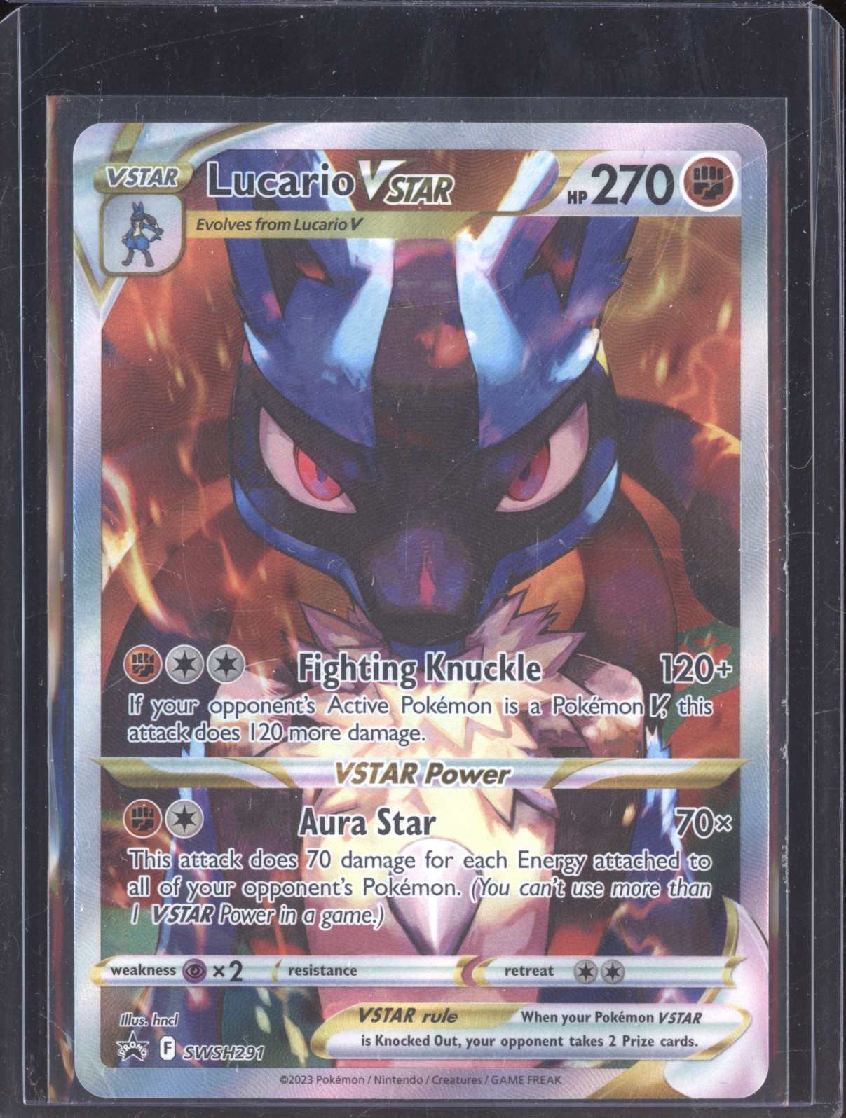 2023 Pokemon Black Star Promo #291 Lucario VSTAR — front