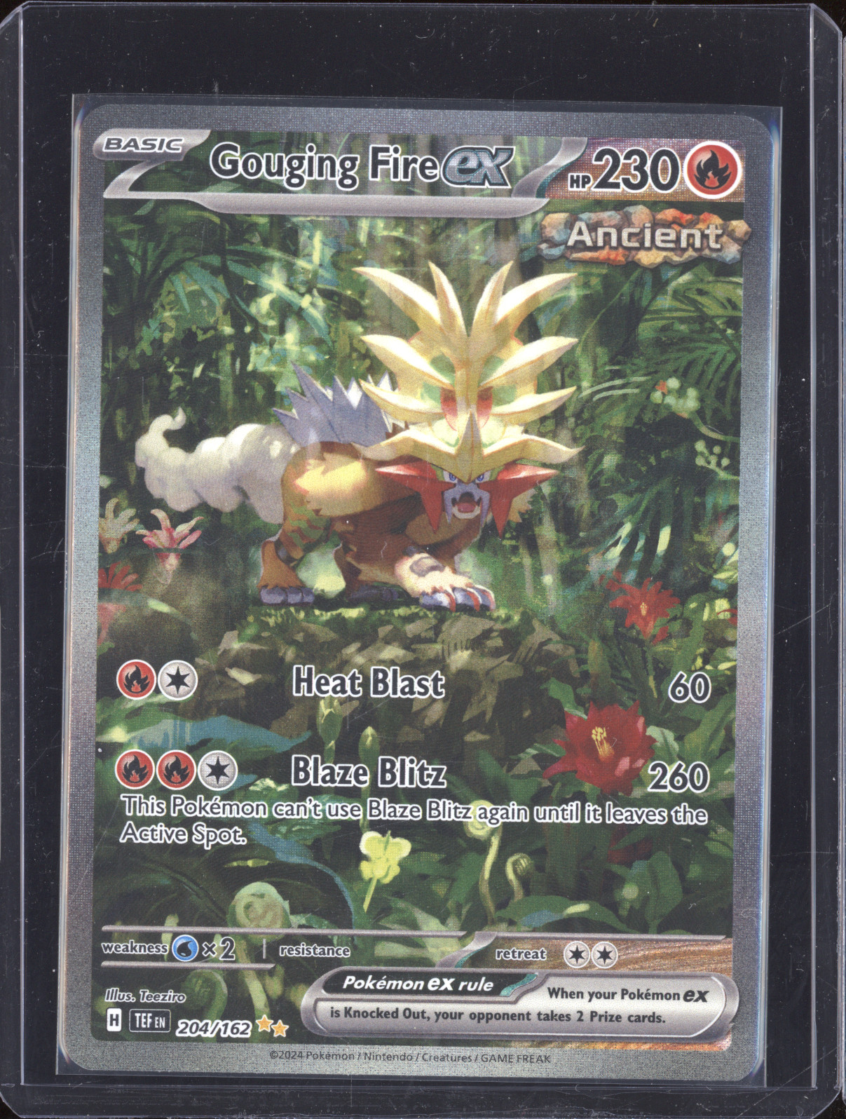 2024 Pokémon TEF EN #204/162 Gouging Fire EX Special Illustration Rare — front