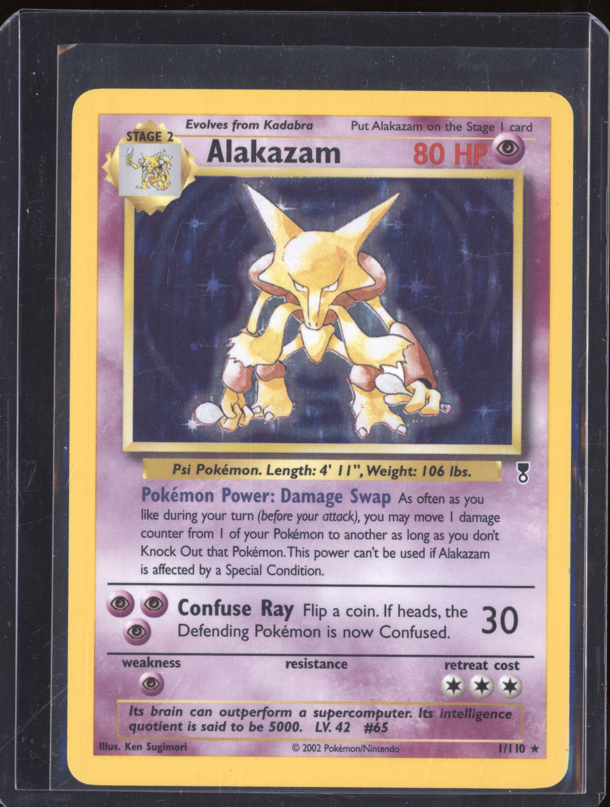 1999 Pokémon Base Set 1/102 Alakazam — front