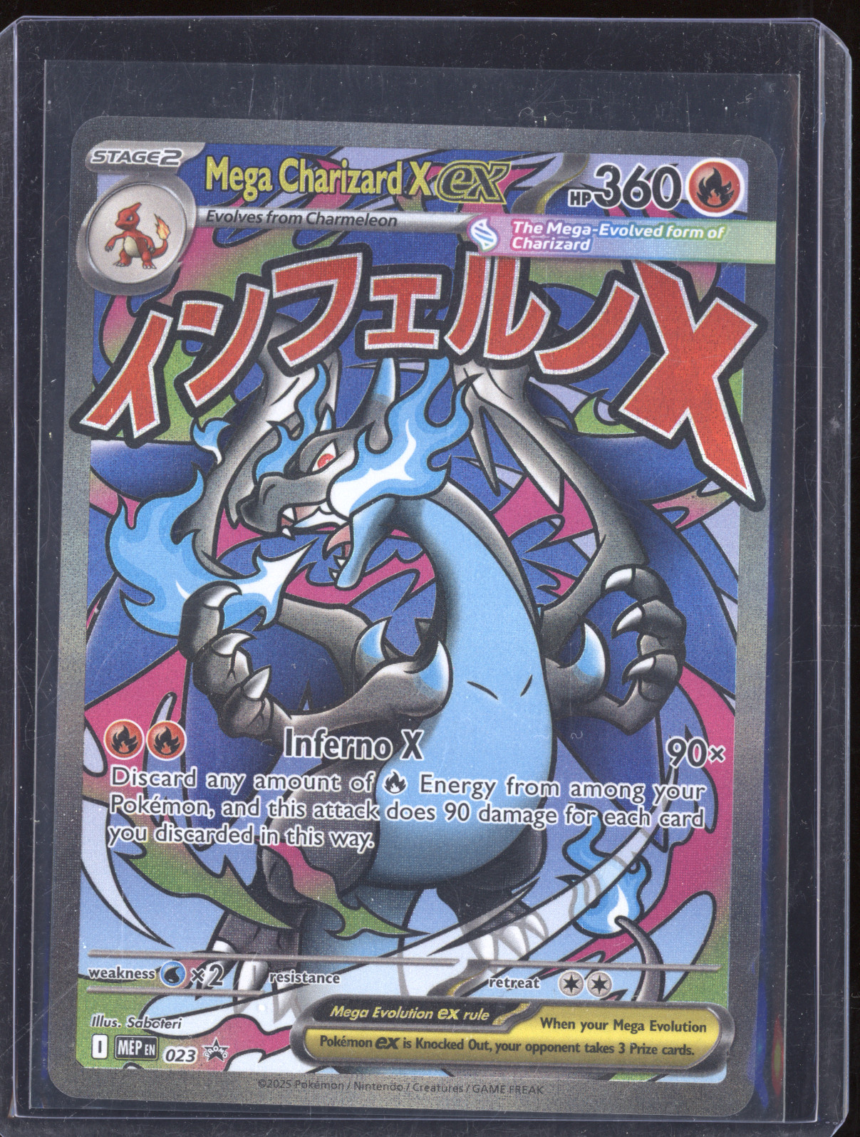 2025 Pokémon MEP EN-ME Black Star Promo #023 Mega Charizard X ex — front