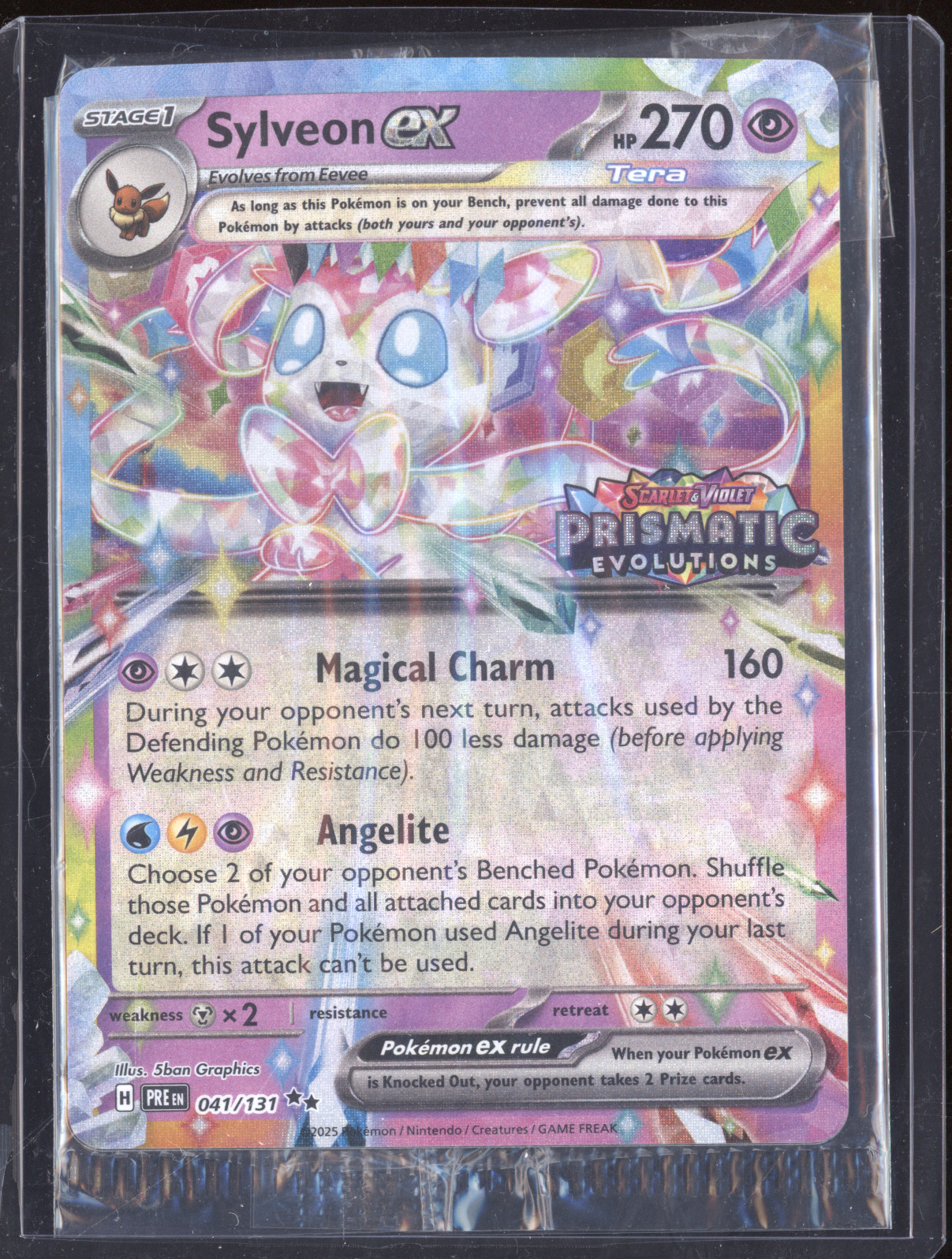 2025 Pokemon TCG Scarlet & Violet Prismatic Evolutions #041 Sylveon ex — front